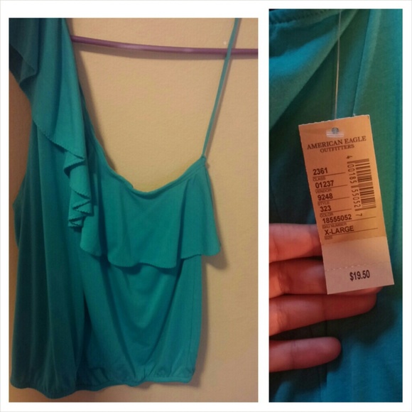 One shoulder ruffle top!