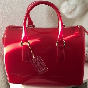 ️💥HP💥❤️Furla Red Candy Bauletto ( jelly satchel)