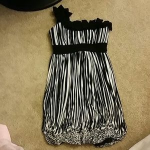 Zebra striped party dress