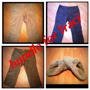 Bundle for Traci - 3 capris and gray mules