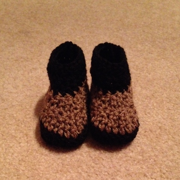 Handmade crochet baby boots