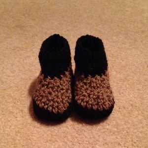 Handmade crochet baby boots