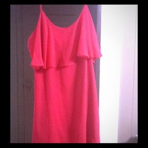 BCBG ultra pink chiffon knee length dress NWT