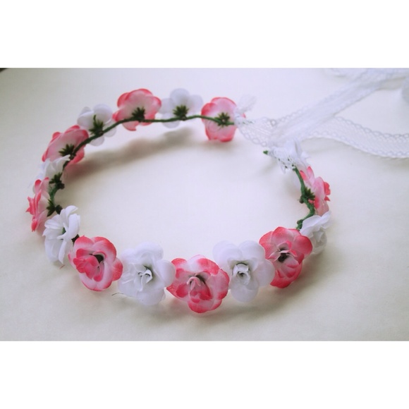 Pink & White Flower Crown