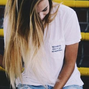 Brandy Melville Mermaids Don't Do Homework Tee