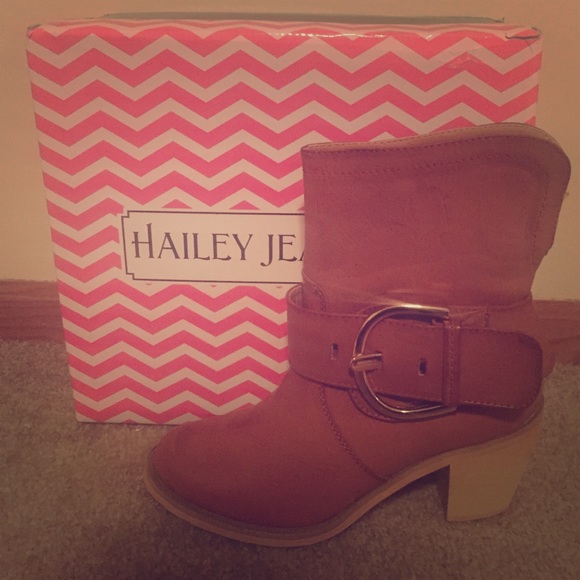 Brown Leather Buckle Booties