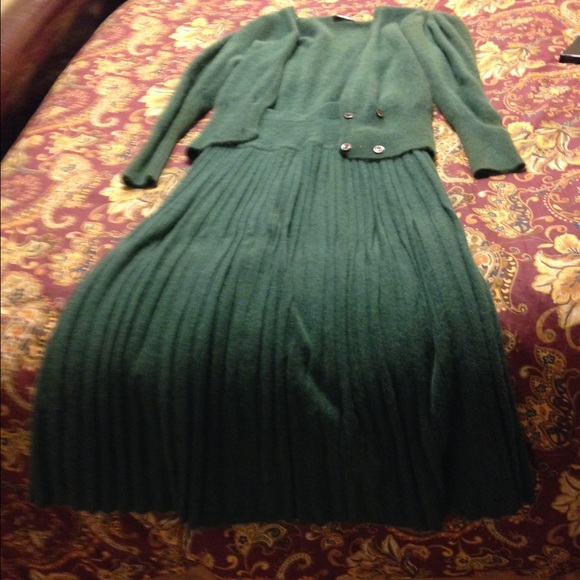 Italian made angora skirt and sweater set