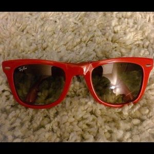Rayban wayfarer folding classic red