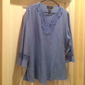 Silk/linen embroidered tunic