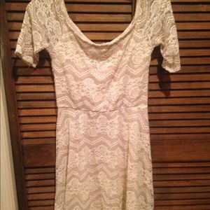 Beige lace dress