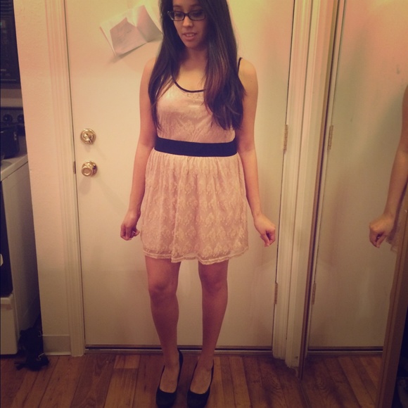 Blush lace pink dress