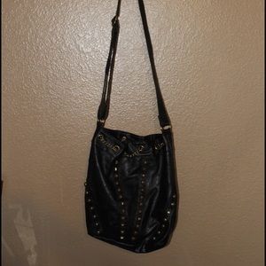 Black studded crossover bag