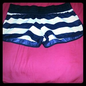 Black and white striped  shorts