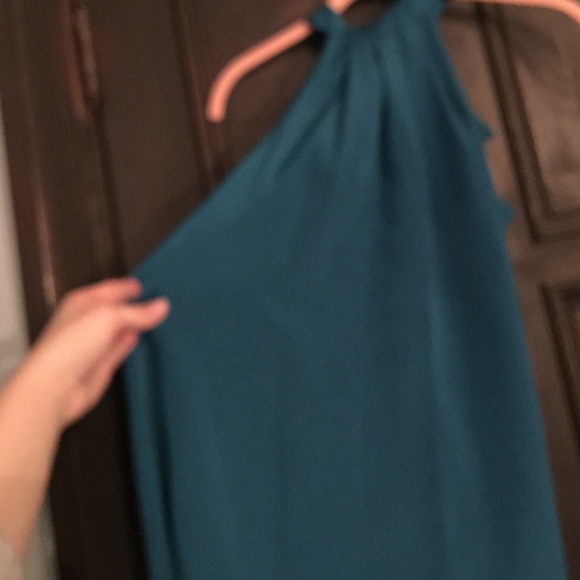 Teal silk halter top--work friendly! - Picture 2 of 3