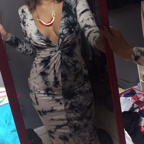 SOLD Draped tie-dye dress