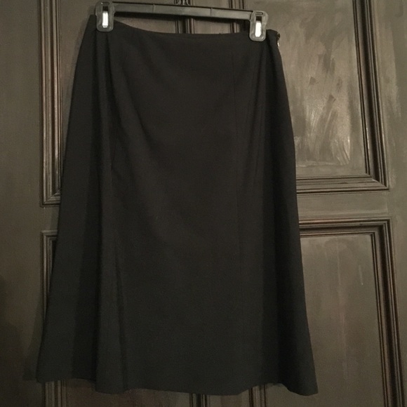Black Calf-Length A-Line Skirt - Picture 1 of 1