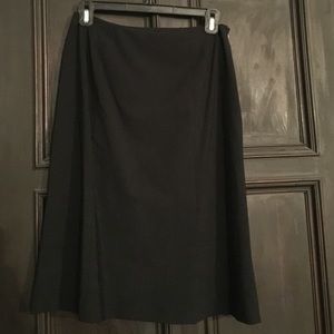Black Calf-Length A-Line Skirt