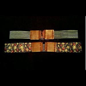 Floral & Strip Reversible  Belt