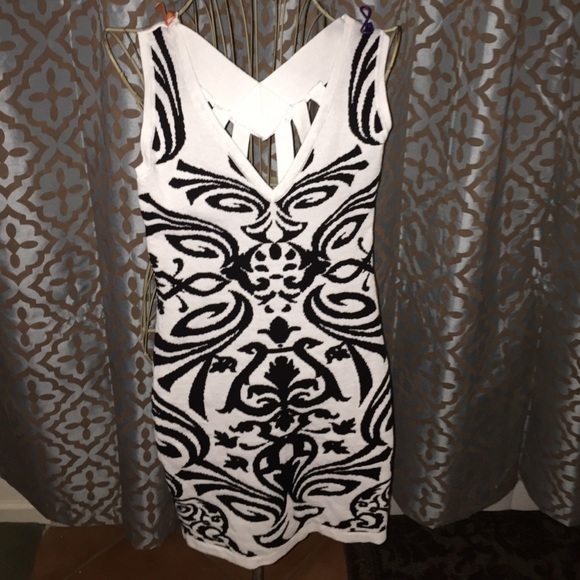 Black and white bandage dress