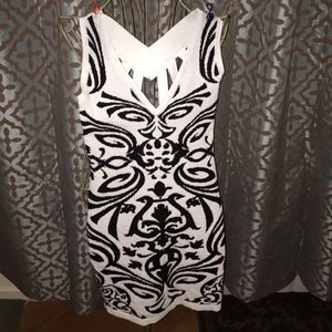 Black and white bandage dress