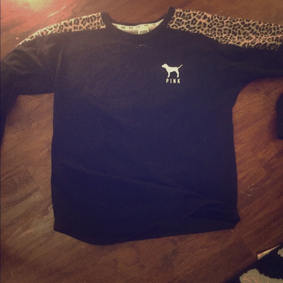 VS pink cheetah sweat shirt