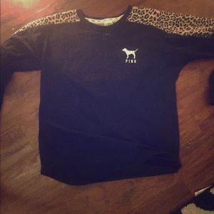 VS pink cheetah sweat shirt