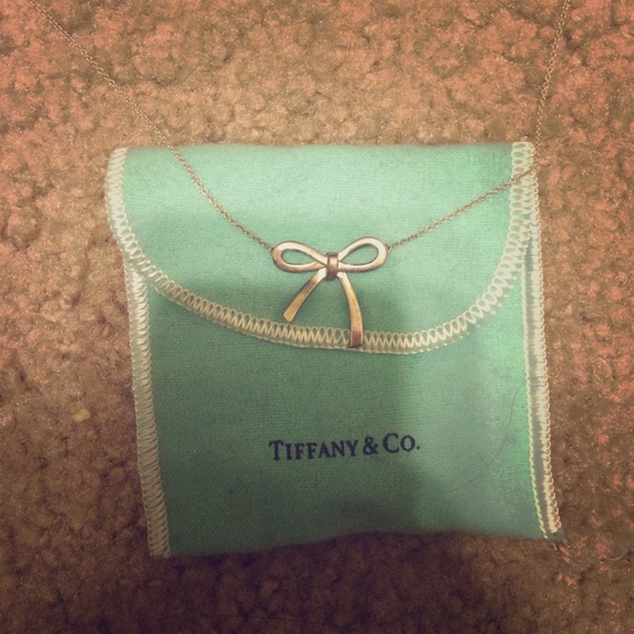 Authentic Tiffany sterling silver bow necklace
