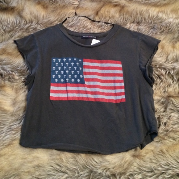 Brandy Melville Tops - Brandy melville alien flag crop t
