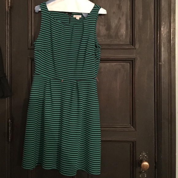 Navy/green stripes dress
