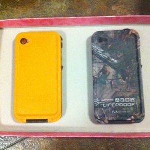 Orange and Camo lifeproof cases! For an iPhone4/4s