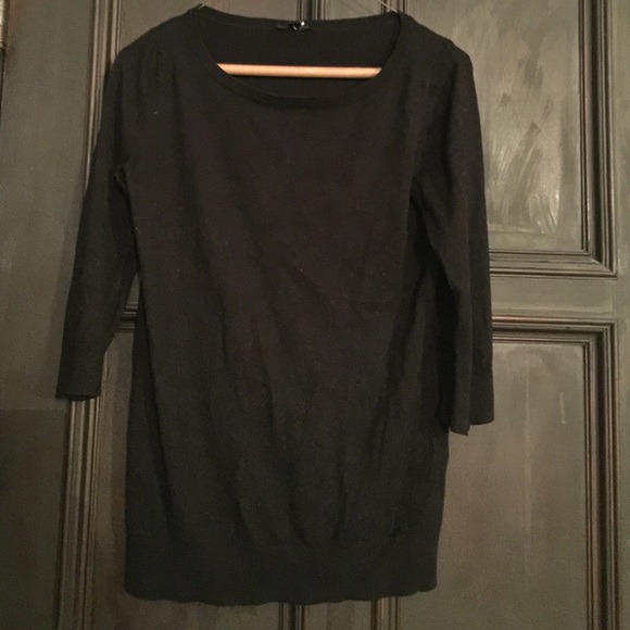 Black Boatneck Sweater, 3/4 sleeve - Picture 1 of 1
