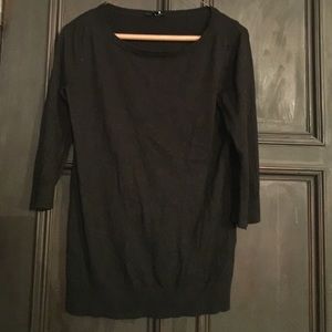 Black Boatneck Sweater, 3/4 sleeve