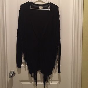 Black fringe cardigan