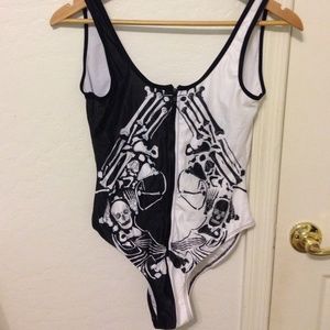 One piece skeleton swimsuit/monokini