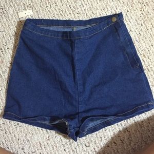 High waisted denim shorts
