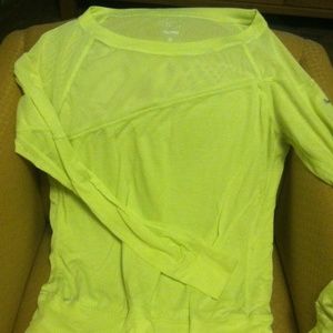 Nike Dri-Fit Log-Sleeve Neon Mesh Tee