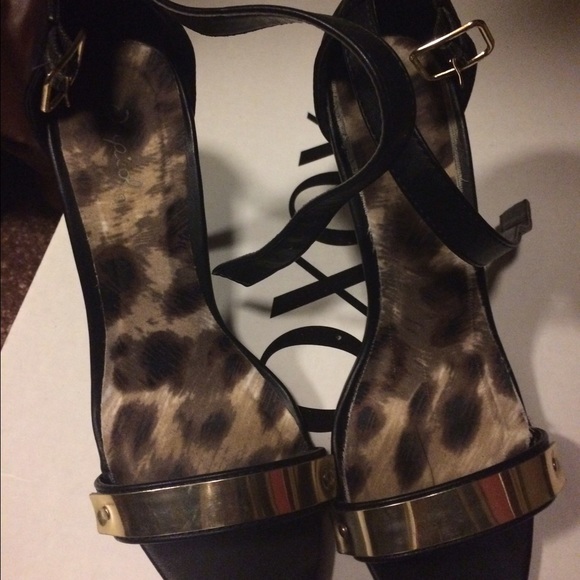 Black strap heels