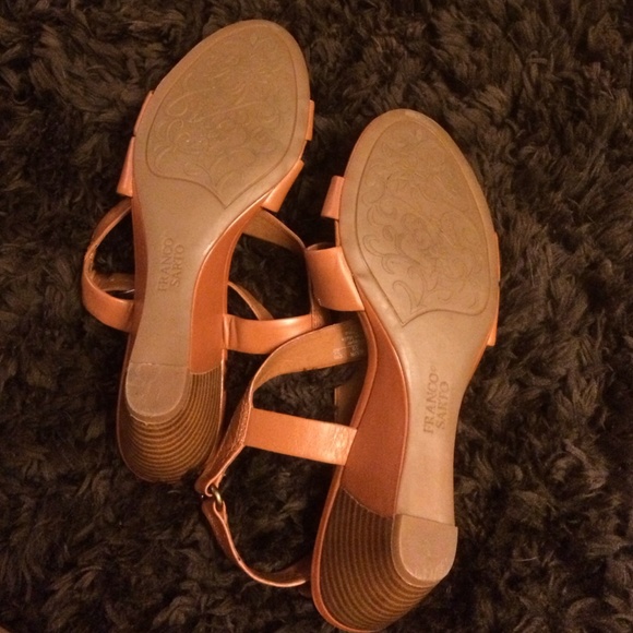franco sarto tan wedge sandals