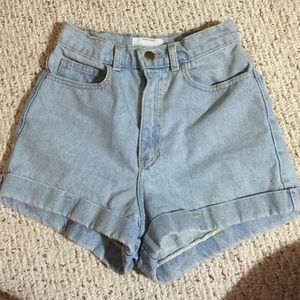 American Apparel High waisted denim shorts