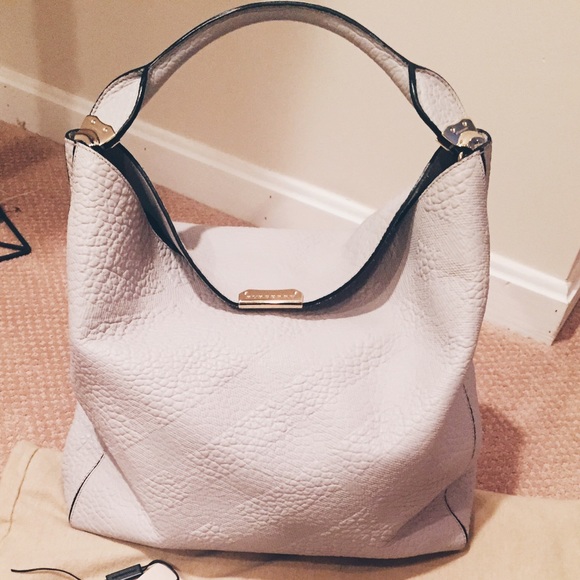 SOLD********Burberry Embossed Leather Handbag
