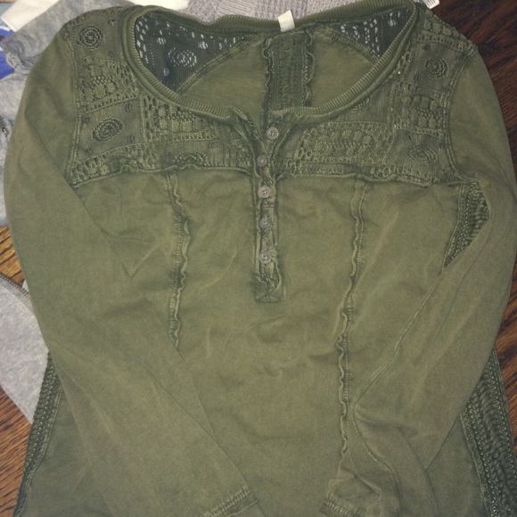 olive green free people shirt
