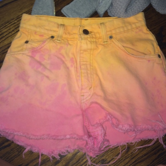 custom dip dyed high waisted shorts!