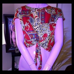 SOLD!!!!!!!!! New * Versace inspired tie-up top