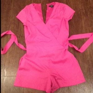 Bebe hot pink romper xxs