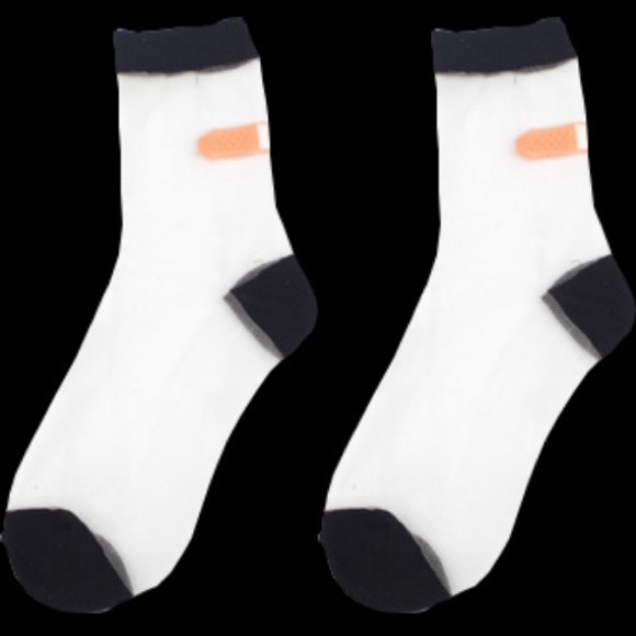 Black Bandaid Sheer Socks