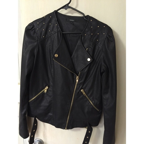 Black faux leather jacket