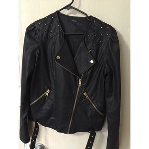 Black faux leather jacket