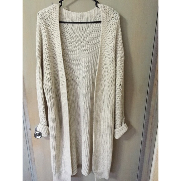 Long chunky knit maxi cardigan