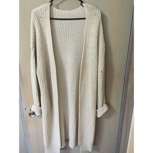 Long chunky knit maxi cardigan
