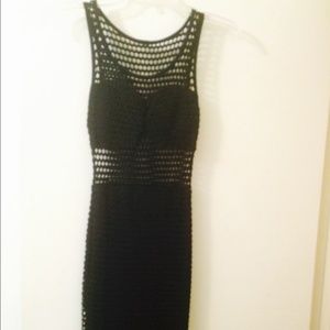 Sexy black netted party dress